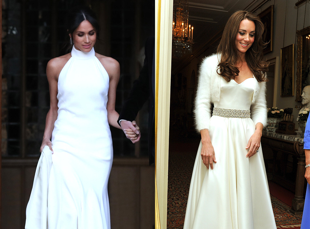 Comparing Meghan Markle and Kate Middleton's Reception Dresses - E